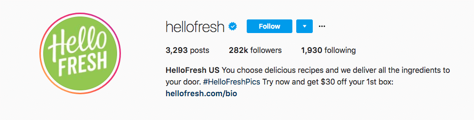 HelloFresh US social media marketing strategy
